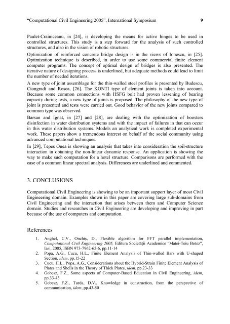 âComputational Civil Engineering - "Intersections" International Journal