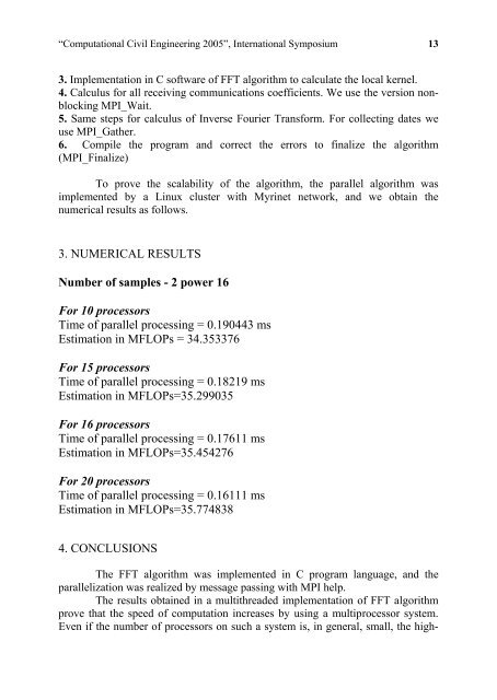 âComputational Civil Engineering - "Intersections" International Journal