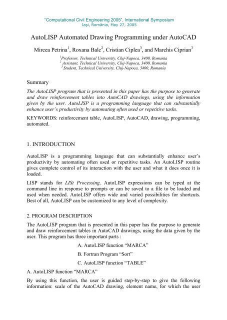 âComputational Civil Engineering - "Intersections" International Journal