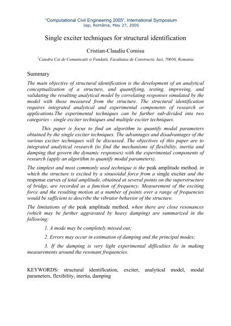 âComputational Civil Engineering - "Intersections" International Journal