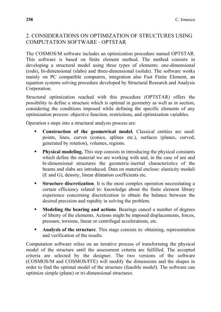 âComputational Civil Engineering - "Intersections" International Journal