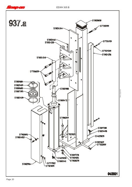 EEWH305B Spare Parst List - Snap-on Equipment