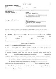 FAC – SIMILE Per il calciatore - indicare: 1 il ... - Diritto Calcistico