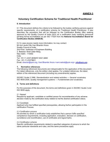 ANNEX-3 Voluntary Certification Scheme for Traditional Health ...