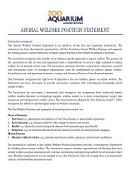 ANIMAL WELFARE POSITION STATEMENT - Wellington Zoo