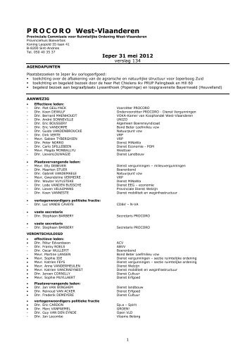 verslag nr. 134 - vergadering van 31 mei 2012 - Provincie West ...