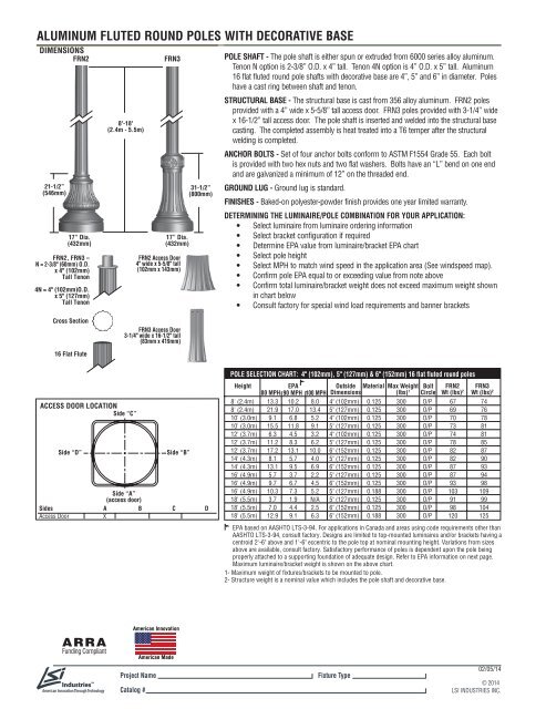 ALuMINuM FLuTED rOuND POLES wITH ... - LSI Industries Inc.