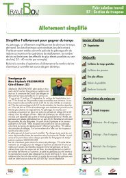 Allotement simplifié - Institut de l'Elevage