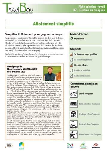 Allotement simplifié - Institut de l'Elevage