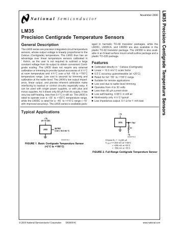 LM35 Precision Centigrade Temperature Sensors - 320Volt