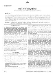 Frank-Ter Haar Syndrome - Journal of the College of Physicians and ...