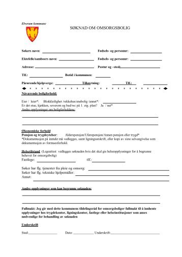 SÃKNAD OMSORGSBOLIG