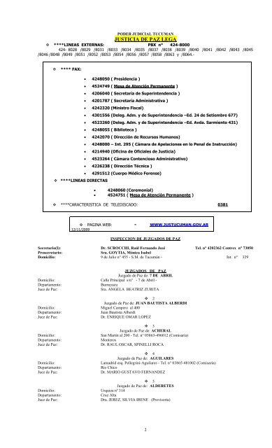 NOMINA DE JUECES DE PAZ Justicia de Paz Lega - Poder Judicial ...