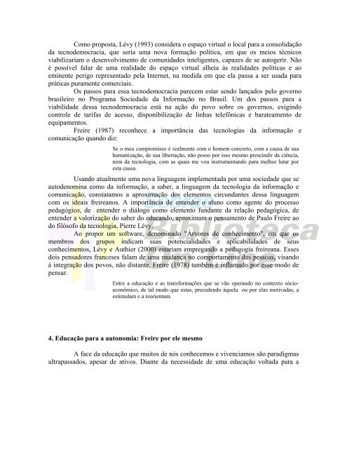 EducaÃ§Ã£o para a autonomia: um diÃ¡logo entre Paulo Freire e o ...