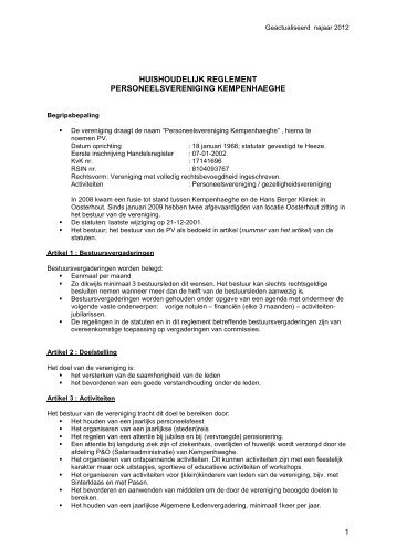 PV Huishoudelijk Reglement - Kempenhaeghe