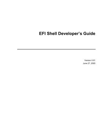 EFI Shell Developer's Guide - FTP