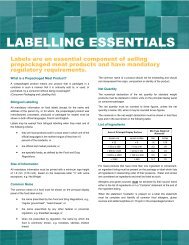 LABELLING ESSENTIALS - Ontario Independent Meat Processors