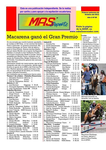 para ver Revista Mas Deporte 29 - Caballos Ecuador