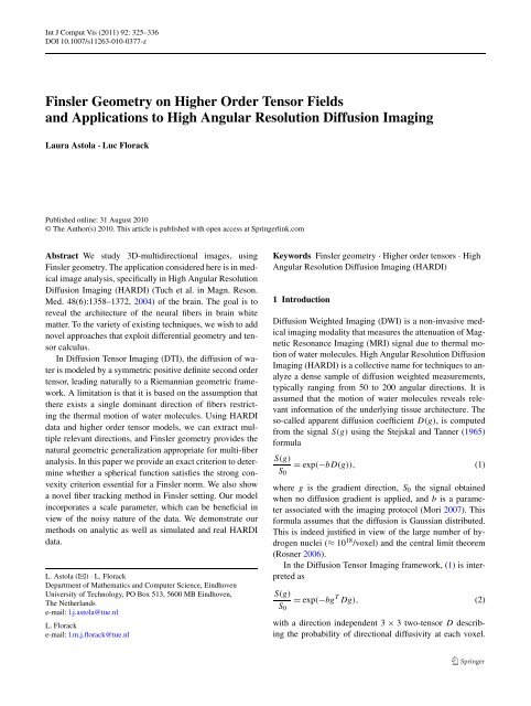 Finsler Geometry on Higher Order Tensor Fields - Materials ...