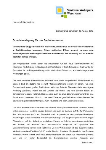 Presse-Information - Residenz-Gruppe Bremen