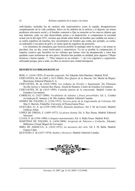 Refranes espaÃ±oles de la mujer y las armas - Paremia.org