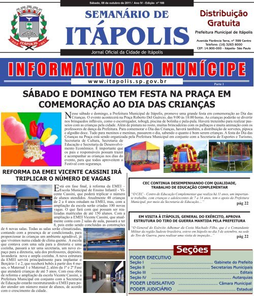 INFORMATIVO AO MUNÃCIPE - Prefeitura Municipal de ItÃ¡polis