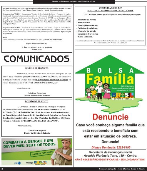 INFORMATIVO AO MUNÃCIPE - Prefeitura Municipal de ItÃ¡polis