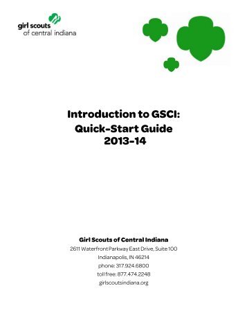 Quick Start Guide - Girl Scouts of Central Indiana