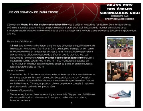 Grand Prix des Ã©coles secondaires Nike - Ontario Federation of ...