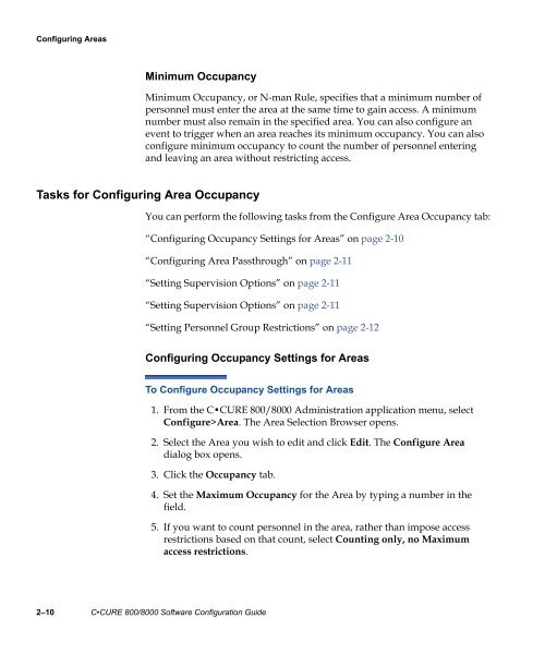 Câ¢CURE 800/8000 Software Configuration Guide - Tyco Security ...