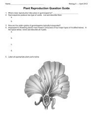 Plant Reproduction Question Guide - Hamilton Local Schools