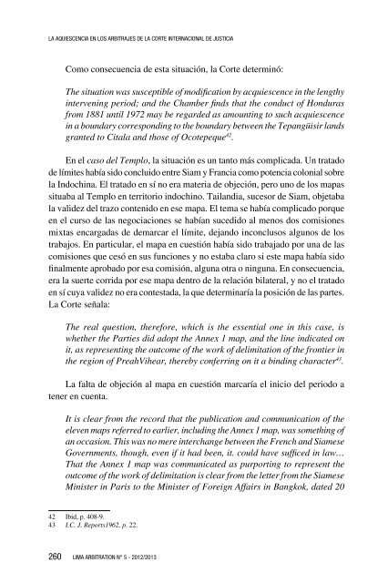 La aquiescencia en los arbitrajes de la Corte ... - lima arbitration