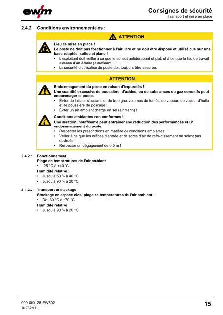 Manuel d'utilisation - EWM Hightec Welding GmbH