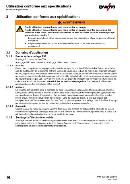 Manuel d'utilisation - EWM Hightec Welding GmbH