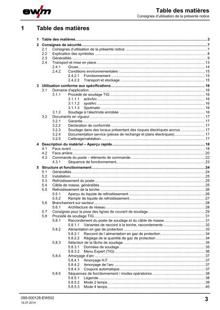 Manuel d'utilisation - EWM Hightec Welding GmbH