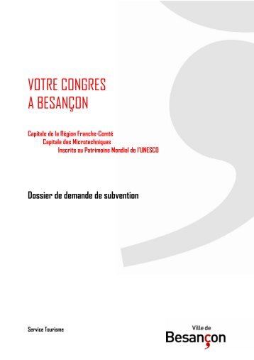 Dossier de demande de subvention - BesanÃ§on