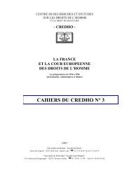 la france et la cour europeenne des droits de l'homme. - CREDHO