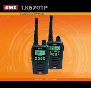 2 watt handheld UHF CB radio INSTRUCTION MANUAL - GME