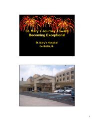 St. Mary's Journey Toward Becoming Exceptional - SSM Health Care
