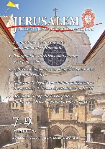 Juillet-Septembre 2012.indd - Patriarcat latin de JÃ©rusalem