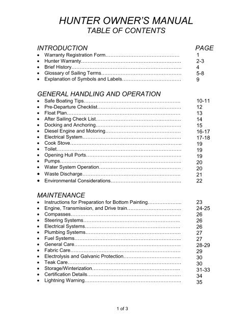 36 Operator S Manual Marlow Hunter Llc