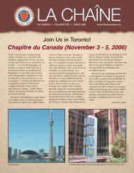 November 3 - 5, 2006 - la Chaine des Rotisseurs, Bailliage du Canada