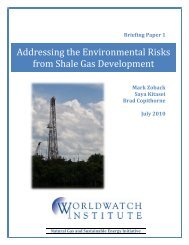 Addressing the Environmental Risks from Shale Gas Development