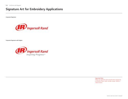Uniforms and Apparel Section 9 - Ingersoll Rand
