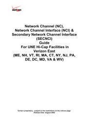 Network Channel Interface (NCI) - Verizon