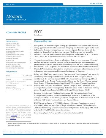 COMPANY PROFILE - Groupe BPCE