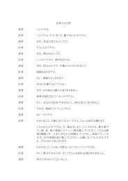 医者との会話 患者 こんにちは。 医者 こんにちは。どうしました。調子は ...