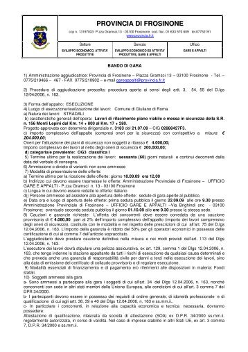 PROVINCIA DI FROSINONE