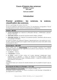 Cours d'histoire des sciences - Site de Bertrand LIAUDET - Free