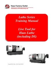 Lathe Series Training Manual Live Tool for Haas ... - Productivity Inc.